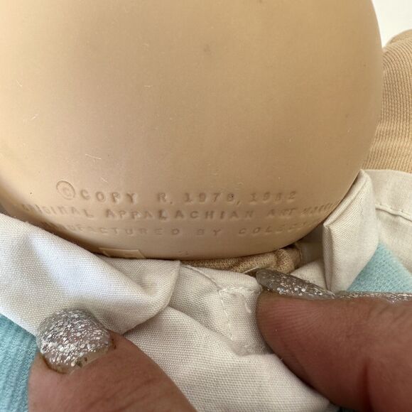 Vintage Cabbage Patch Doll Baby Boy Blue Sailor Suit Diaper Hair Green Eyes 1982 - Picture 5 of 6